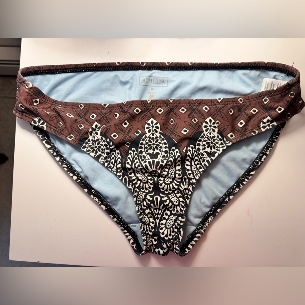 Athleta Blue and Brown Bikini Bottom M